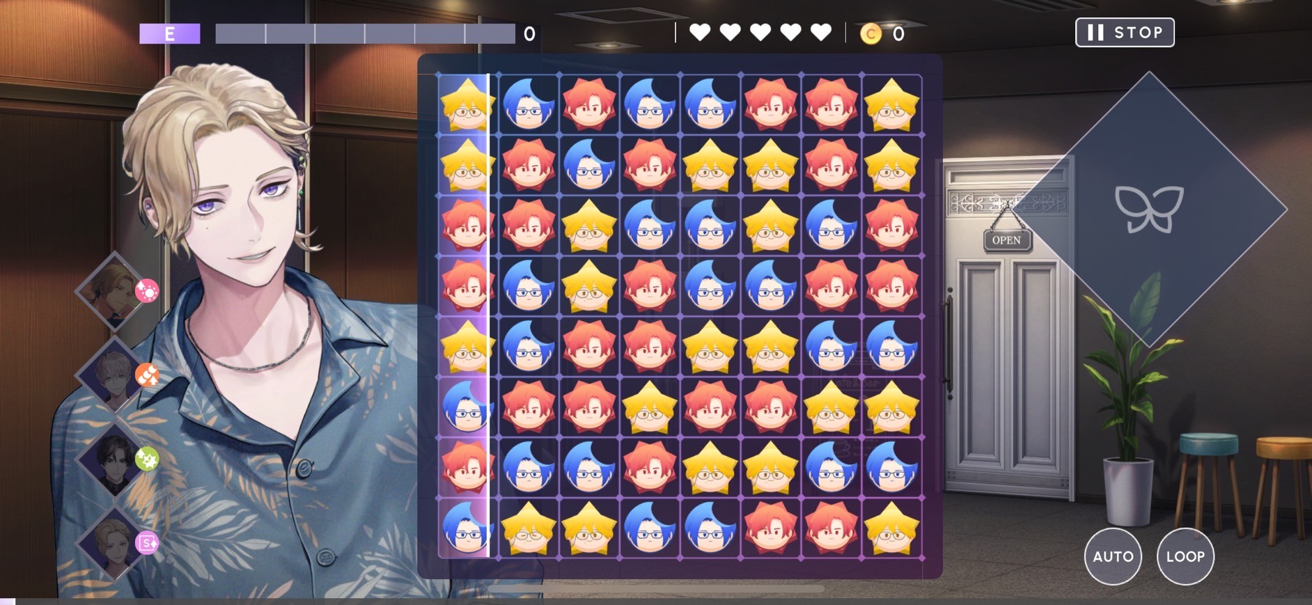 ブレイクマイケース パズル盤面の操作画面