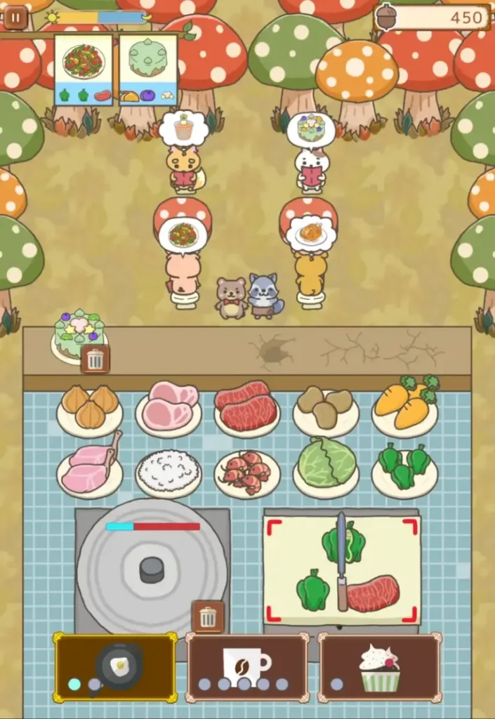 お客さんに料理を提供していく調理場面