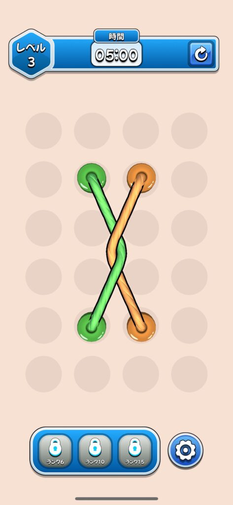 Twisted Tangle レベル3の画面
