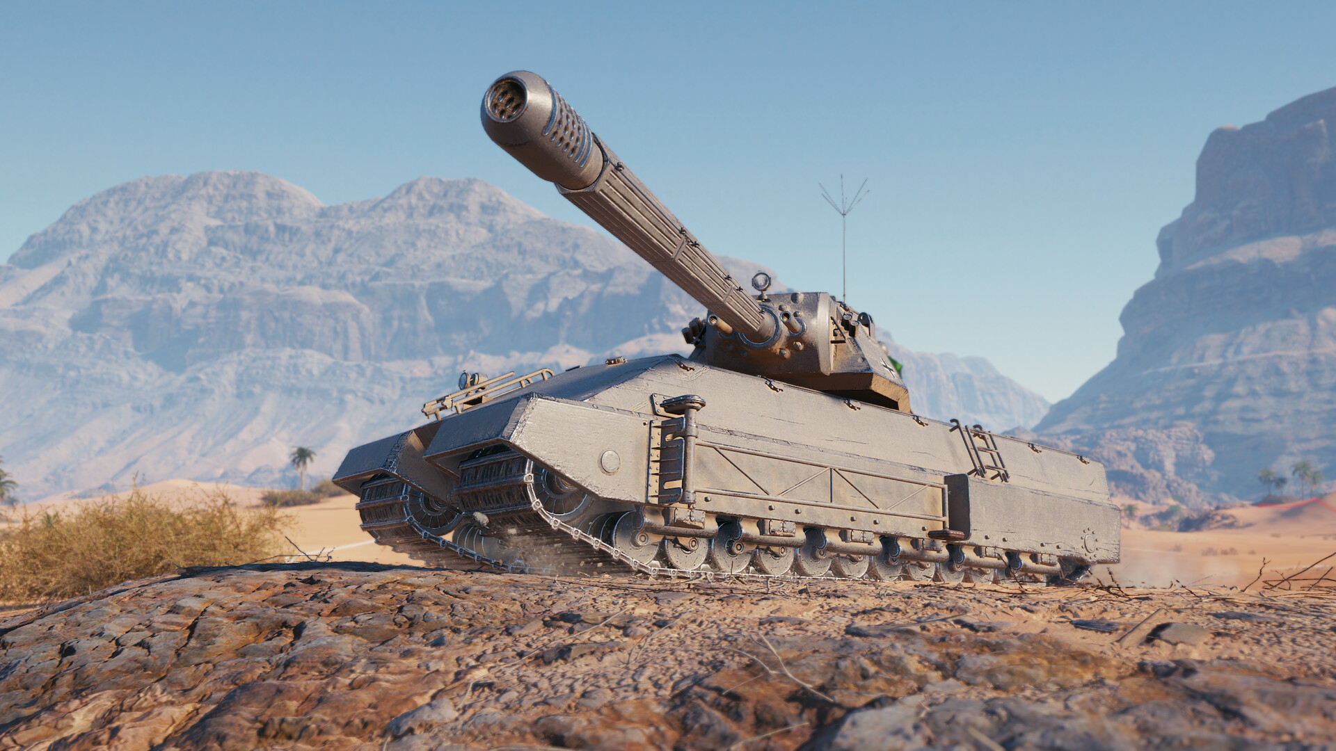 山岳マップを進む戦車